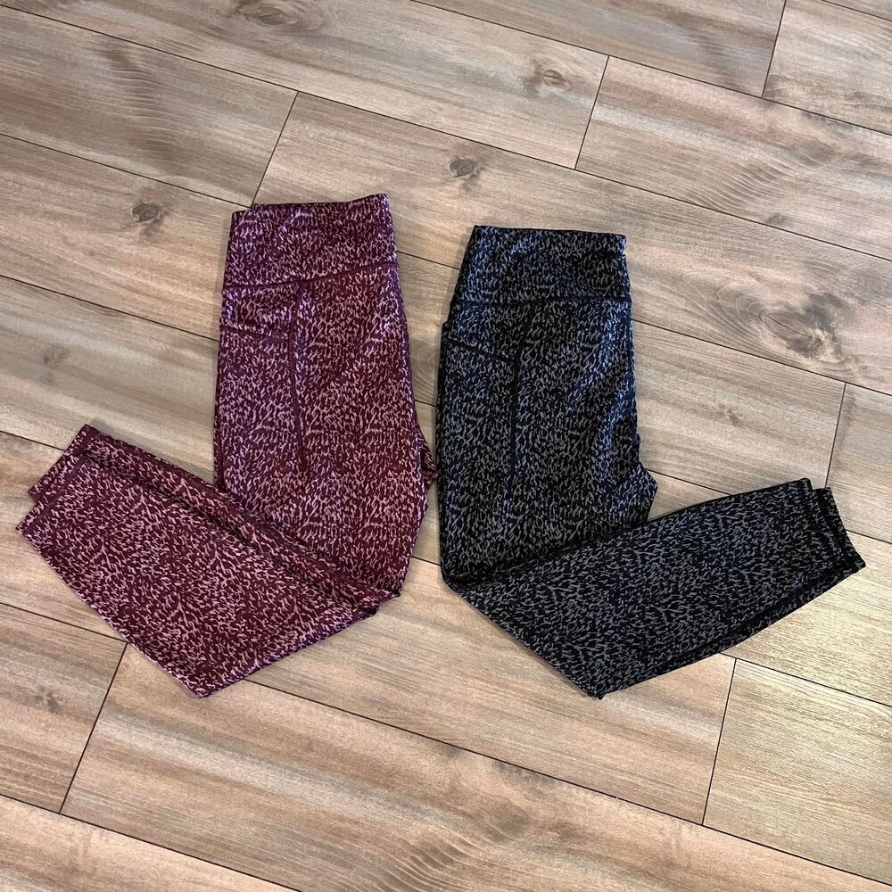 All in Motion Maroon and Black Leggings